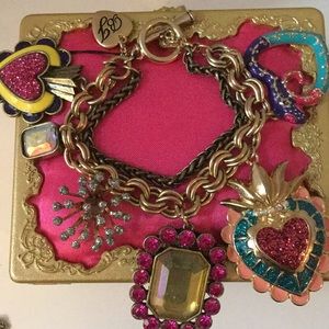 Betsey Johnson large charmed bracelet
